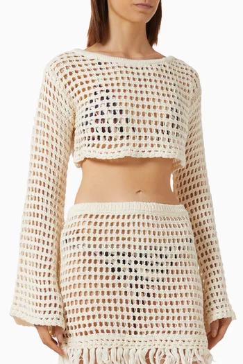 Giglio Crochet Cropped Top in Cotton