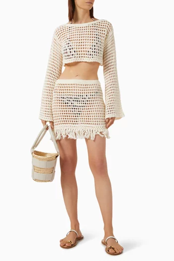 Elba Crocket Mini Skirt in Cotton