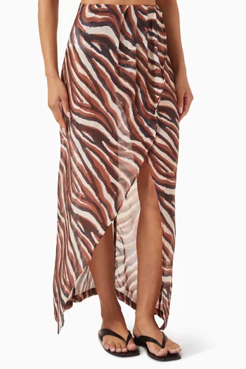 Saint Honorat Maxi Skirt in Cotton-silk