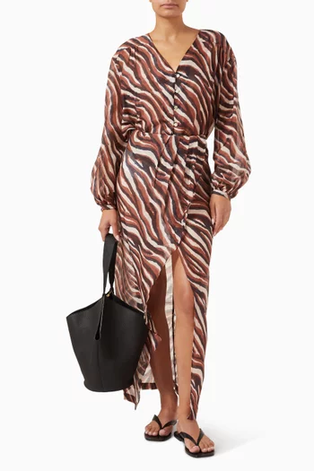 Monterey Printed Shirt in Cotton-silk