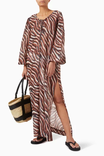 Hydra Printed Maxi Dress in Cotton-silk