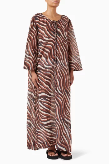 Hydra Printed Maxi Dress in Cotton-silk