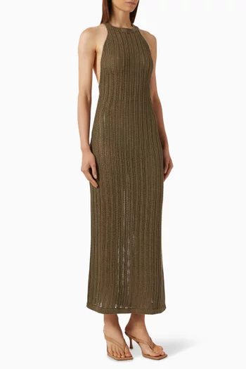 Alicudi Maxi Dress in Cotton-crochet