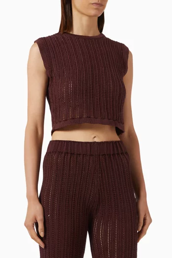 Stromboli Cropped Top in Cotton-crochet