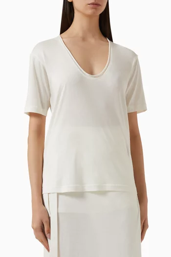 U-neck T-shirt in Organic Cotton Blend