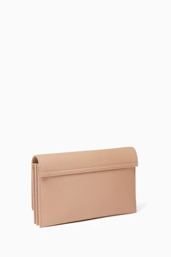 VLOGO Signature Chain Wallet in Grainy Calfskin