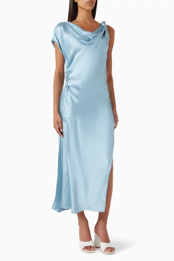 Verdone Asymmetric Dress in Satin