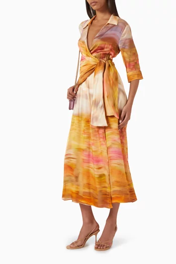 Rosabella Printed Dress in Satin