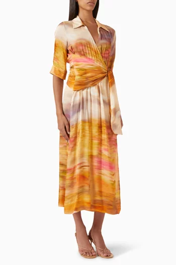 Rosabella Printed Dress in Satin
