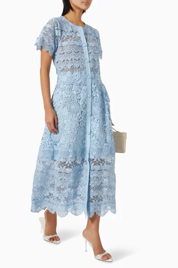 Hibiscus Midi Dress in Guipure