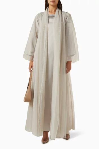 Bead-embellished Abaya Set