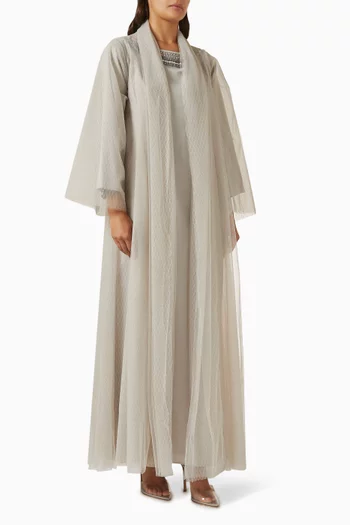 Bead-embellished Abaya Set