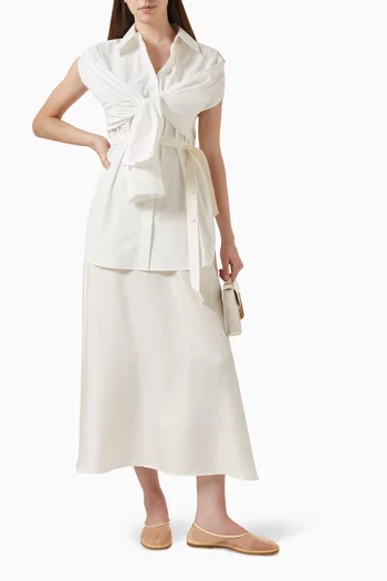 فستان بتصميم جيليه قطن وحرير