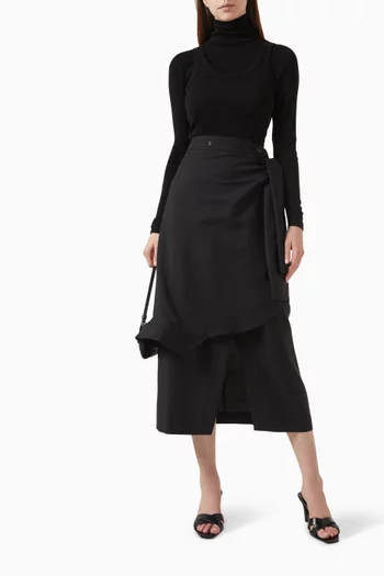 سترة بتصميم من طبقتين صوف مارينو وجيرسيه