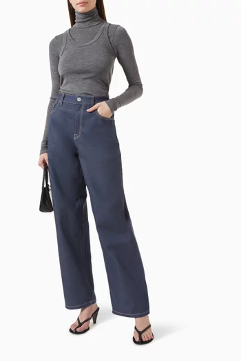 سترة بتصميم من طبقتين صوف مارينو وجيرسيه