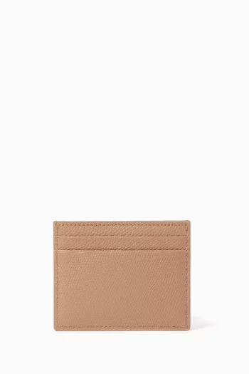 Vlogo Card Holder in Grained Leather