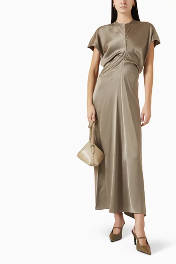 Slouch-waist Dress in Satin