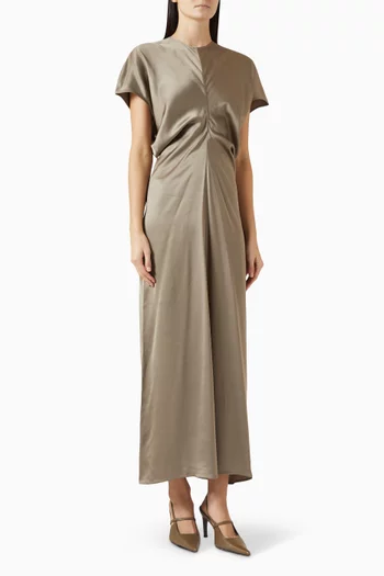Slouch-waist Dress in Satin