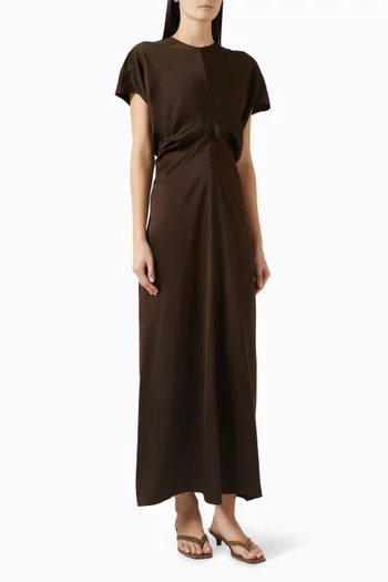 Slouch-waist Dress in Satin