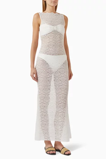 Vienna Sheer Maxi Dress in Lace