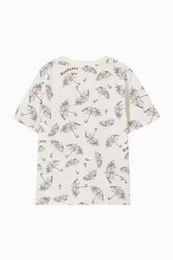 Check Umbrella T-shirt in Cotton