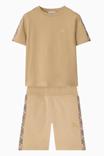 Check-tape Sweatshorts in Cotton