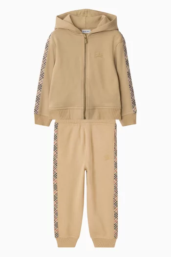 Check-tape Hoodie in Cotton