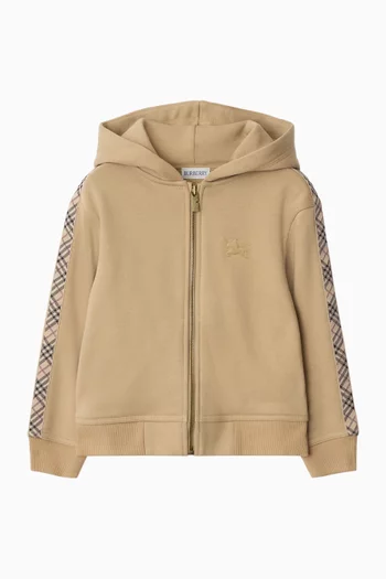 Check-tape Hoodie in Cotton