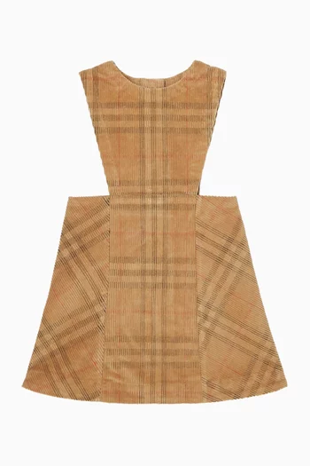 Check Pinafore Dress in Corduroy