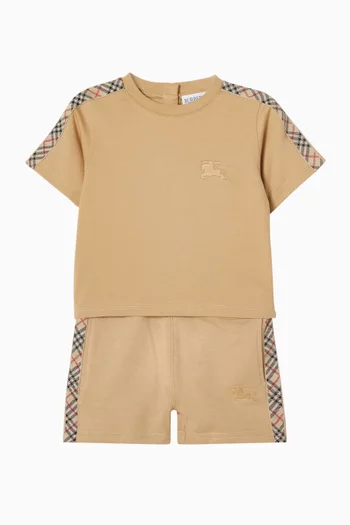 Check-tape Sweatshorts in Cotton