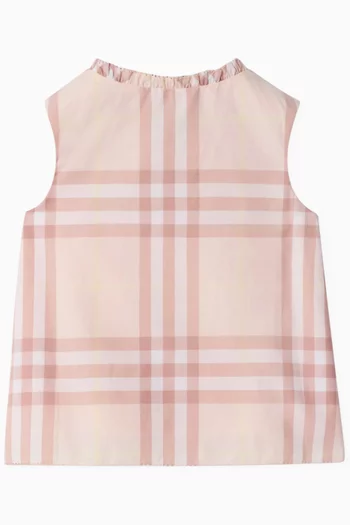 Sleeveless Check Blouse in Cotton