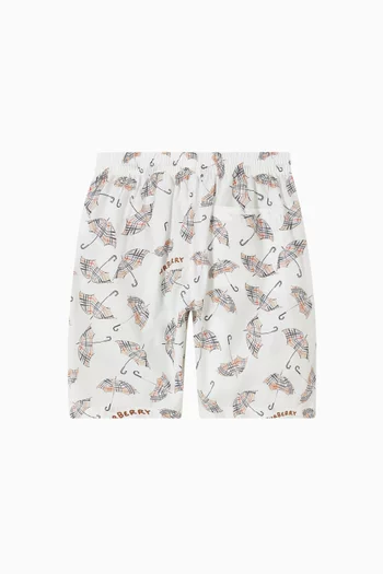 شورت بنقشة مربعات ومظلات قطن