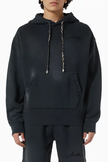 كنزة بغطاء رأس فضفاضة بنقشة باندانا بلون باهت قطن