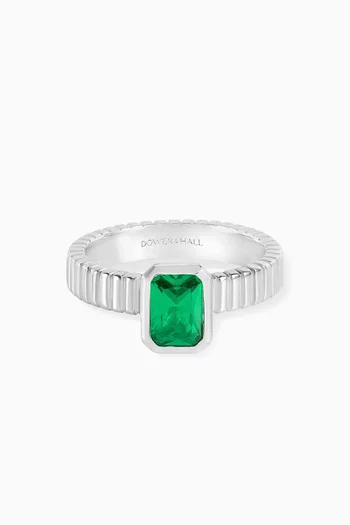 Garnet Octagon Twist Twinkle Ring in Sterling Silver