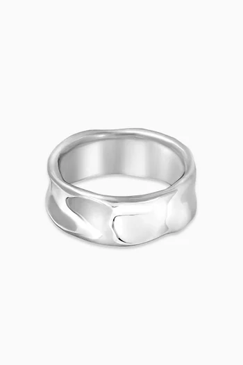 Wide Waterfall Ring in Sterling Silver