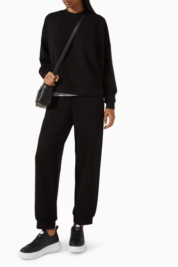 Cropped Sweatshirt in Viscose-blend