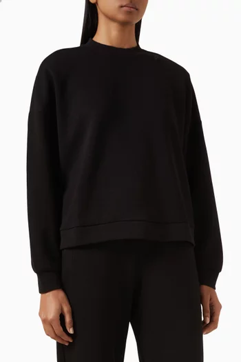 Cropped Sweatshirt in Viscose-blend