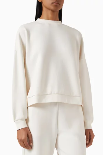 Cropped Sweatshirt in Viscose-blend