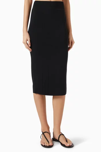 Logo Pencil Skirt in Ribbed-knit
