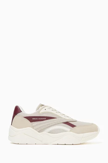 Low-top Sneakers in Leather & Mesh
