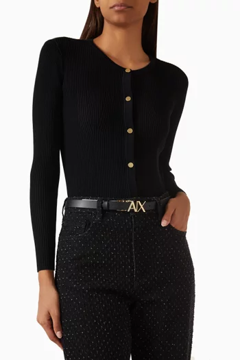 حزام بوجهين جلد