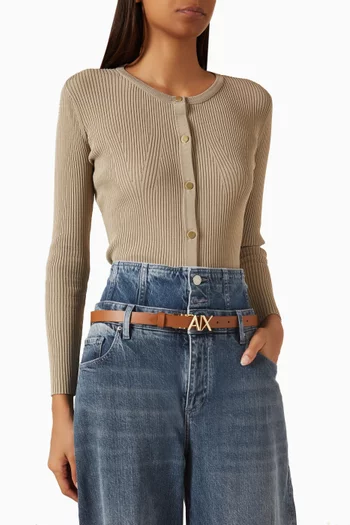 حزام بوجهين جلد