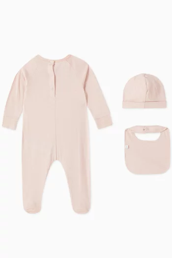 Bear-print Sleepsuit Set
