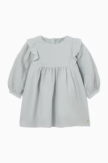 فستان بحلى قطن تويل