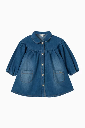 Patch Pockets Dress in Denim