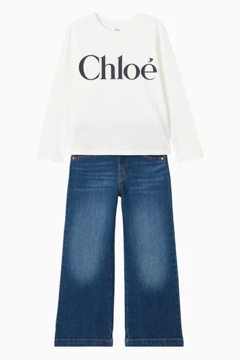 Whiskering-Effect Faded Jeans