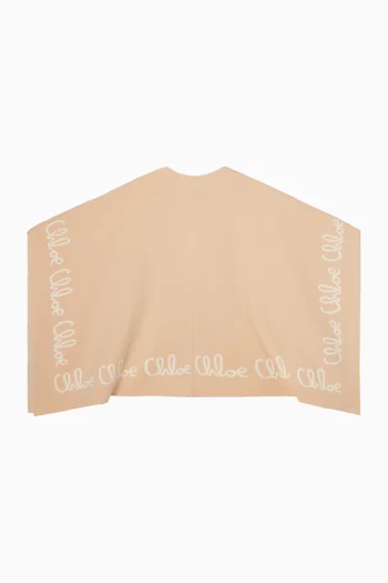 Jacquard Handwritten Logo Cape in Knit