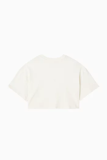 Logo Cropped T-shirt in Cotton