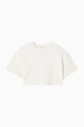 Logo Cropped T-shirt in Cotton