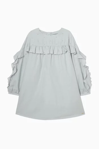 Studded Dress in Cotton Twill